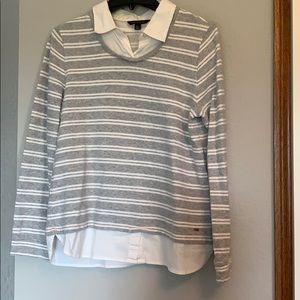 White and gray top - 2 shirts in 1